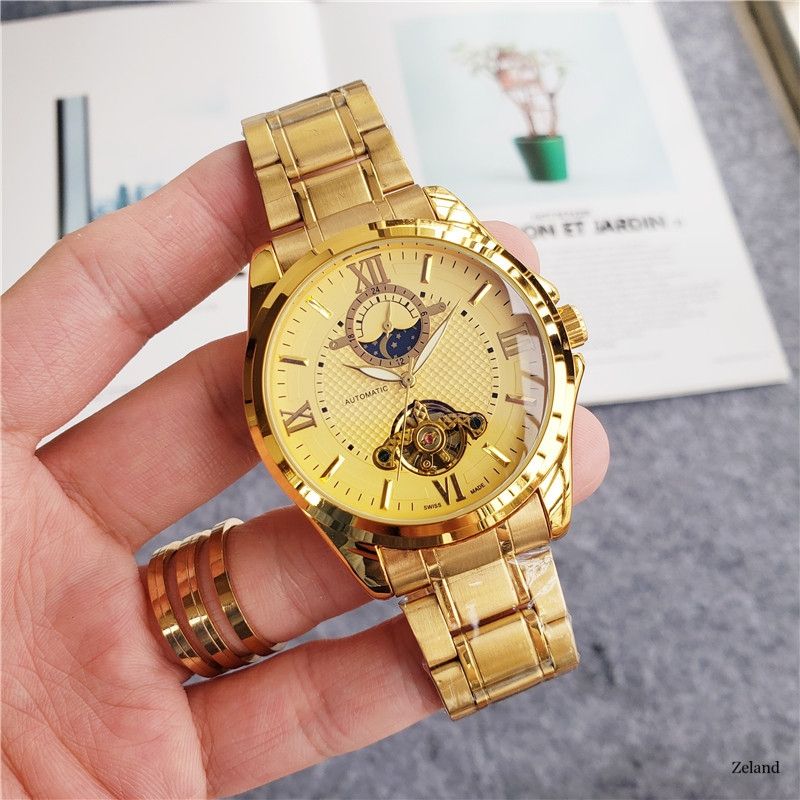 Hochwertige mechanische Herrenuhr im Business-Mode-Trend aus Stahlband mit verschleißfesten und multifunktionalen Funktionen_voghion.com