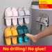 No-Drill Bathroom Shoe Organizer – Wall-Mounted Drying Rack For Wet Slippers, Space-Saving Shower Storage Shelf With Drainage Holes_voghion.com