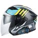 Casque moto demi-casque Bluetooth à double visière – Casque léger ABS certifié 3C pour hommes et femmes (noir mat/argent/bleu + Bluetooth K21)_voghion.com