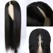 V-formet rett parykk med ekte hår, 100 % brasiliansk jomfruhår, 180 % tetthet_voghion.com