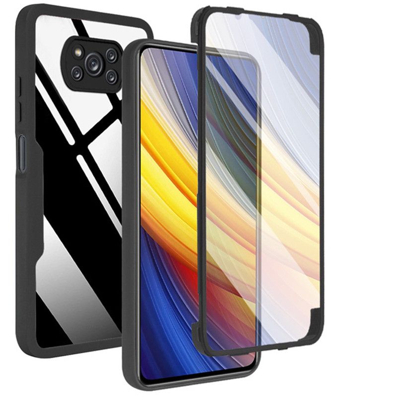 Vollständige Abdeckung Handyhülle für Xiaomi Poco X3 NFC M3 X4 Pro F3 Mi 11 10 Lite 12 12X 11T Pro Transparent 2 in 1 Vorderseite + Rückseite_voghion.com