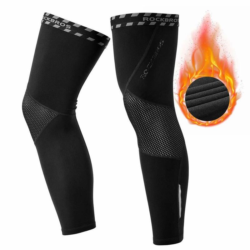 Scaldamuscoli per bicicletta ROCKBROS, scaldamuscoli antiscivolo per ciclismo, scaldamuscoli invernali MTB_voghion.com