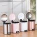 Stainless Steel Step Trash Can With Soft-Close Lid - Elegant Round Bin For Kitchen, Bathroom & Bedroom (5L/8L/12L, Fingerprint-Proof, Multiple Colors)_voghion.com