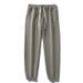 Men's Clothing Plus size Spring And Autumn Solid Color Pants With Elastic Band For Loose Fit Plus Size Handsome Casual Sports Men's Sweatpants_voghion.com