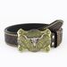 Western Cowboy Bull Head Trendy Youth Retro Men's Punk Embossed PU Leather Belt_voghion.com