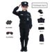Congme 6-teiliges Kostümset für Kinder, Polizeiuniform mit langen/kurzen Ärmeln für Jungen und Mädchen, Mantel, Hose, Mütze, Gürtel,_voghion.com