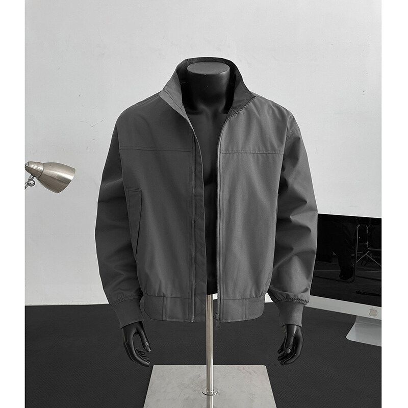Herren-Fliegerjacke in Übergröße – Stylischer Arbeitsmantel für Frühling/Herbst/Winter (Grau/Beige/Schwarz/Armeegrün)​​_voghion.com