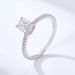 S Pure Silver Classic Fashion Rectangular 5*7 Moissanite Ring For Women 1 Carat Proposal Wedding Band Jewelry_voghion.com