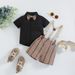 Kleinkind Jungen Kleidung Gentleman Anzug Sommer Neue Kurzarm Fliege Hemd Gestreiften Overalls Jungen Kleid_voghion.com