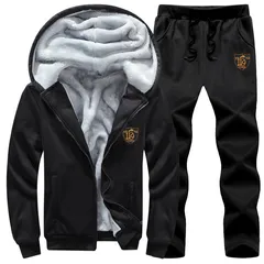Men's Hoodie And Fleece Tracksuit Casual Pants Two-piece Set