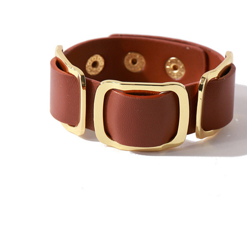 Designer Inspired Trendy Leather Belts Couple Bracelets Charm Bracelets Women Fashion Jewelry Accessories Best Gifts for Her Wedding Party Decoration_voghion.com