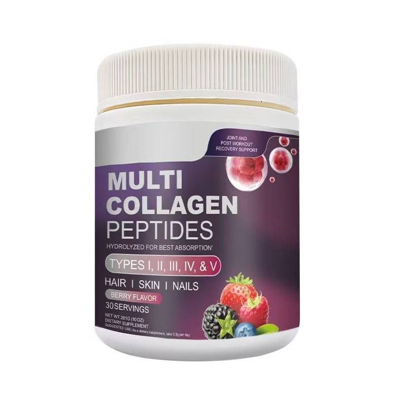Multikolagenový peptidový prášek s vitamínem C kyselinou hyaluronovou pro vlasy, kůži a nehty_voghion.com