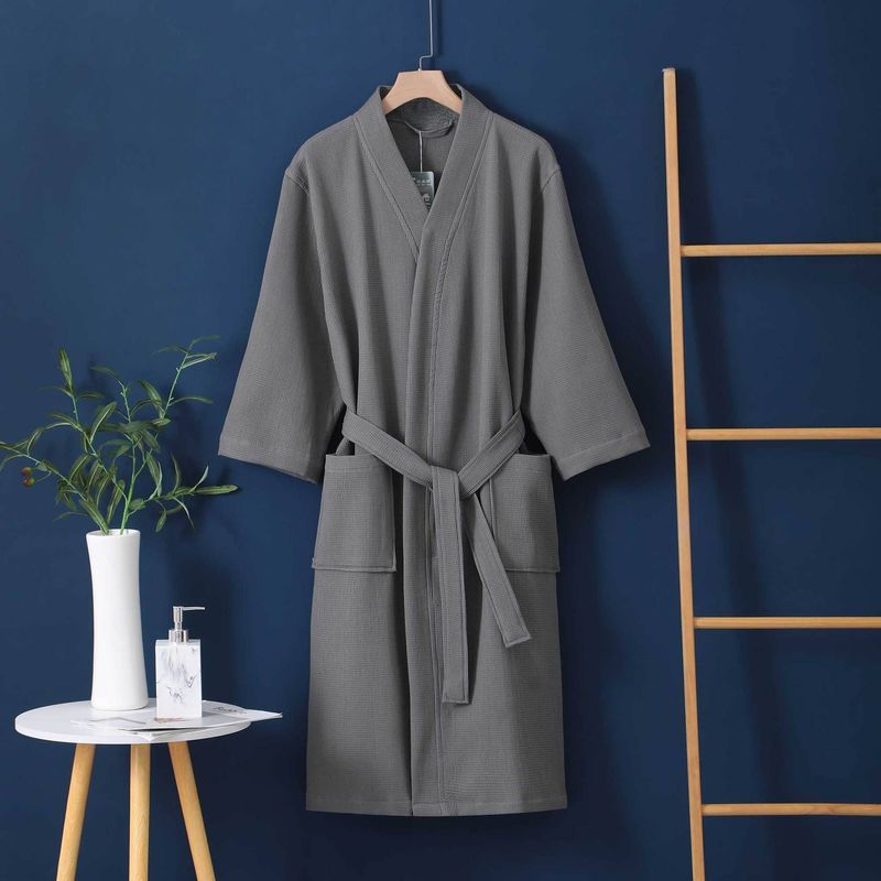 Serviettes de bain en pur coton gaufré, peignoir fin pour le printemps et l'été, peignoir pour couple_voghion.com