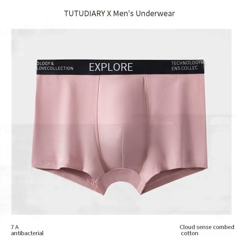Men's Underwear Pure Cotton A Type Cotton Boys' Underwear Boxer Shorts Pink Pure Cotton Boxer Shorts_voghion.com