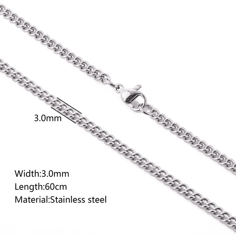 Stainless steel square pearl necklace twist chain jewelry matching chain all match chain wholesale DIY accessories European and American men_voghion.com
