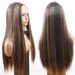 Wholesale European and American cross-border wig front lace center parting color P4/30 long straight hair elastic net wigs_voghion.com