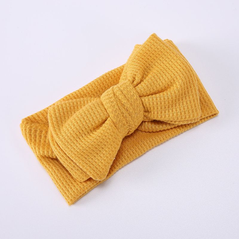 Bandeau à nœud surdimensionné pour nourrissons et tout-petits, bandeau noué en tricot gaufré pour enfants, protection Fontanelle, ornement de cheveux, fleur de tête_voghion.com