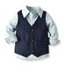 Vêtements pour bébé garçon, costume à la mode pour homme, chemise avec nœud papillon, gilet, ensemble multi-pièces_voghion.com