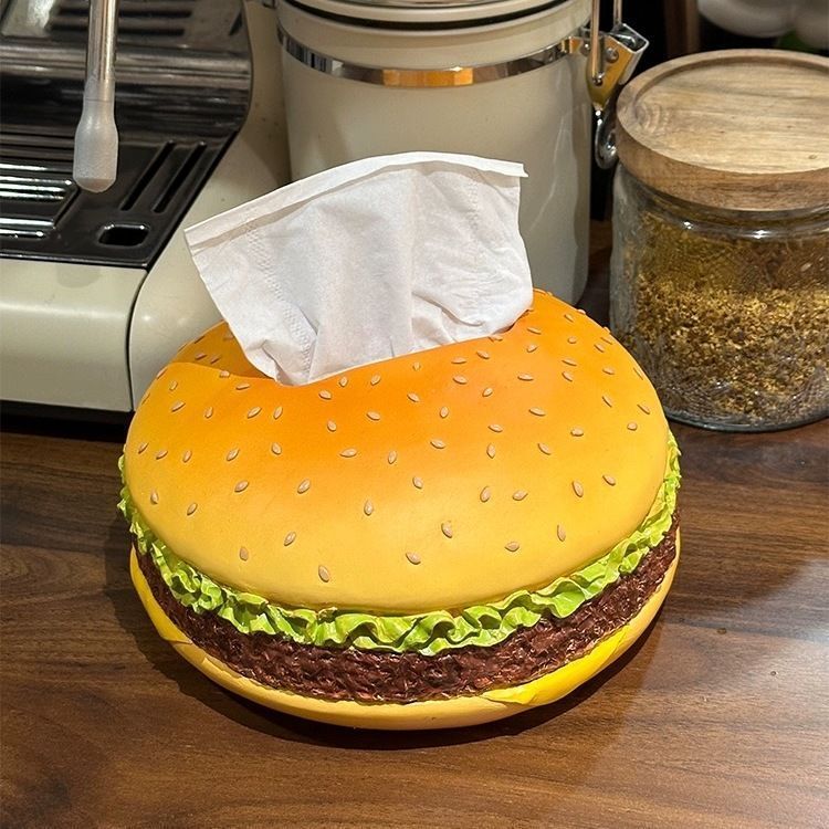 Same Style Hamburger Creative No Problem Living Room Tissue Box Home Fun Decoration Ornament_voghion.com