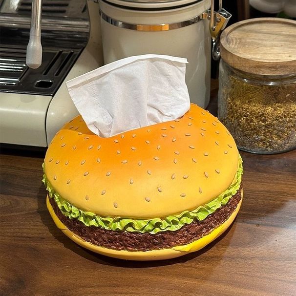 Same Style Hamburger Creative No Problem Living Room Tissue Box Home Fun Decoration Ornament_voghion.com