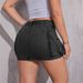 Gonna corta in denim elasticizzato con vita alta Y2K da donna, minigonna aderente con doppia tasca, gonna corta in denim elasticizzato per donna_voghion.com