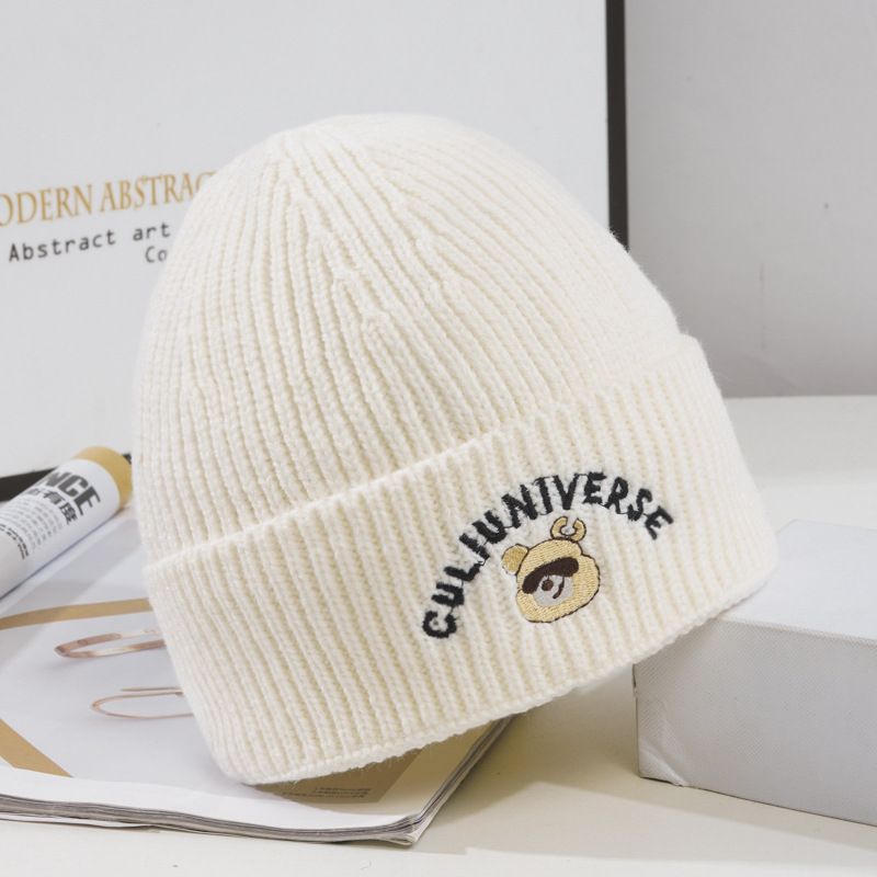 Hat Women's Winter New Cute Warm Knitted Hat Korean Edition Trendy Cold Hat Student Couple Versatile Knitted Hat_voghion.com