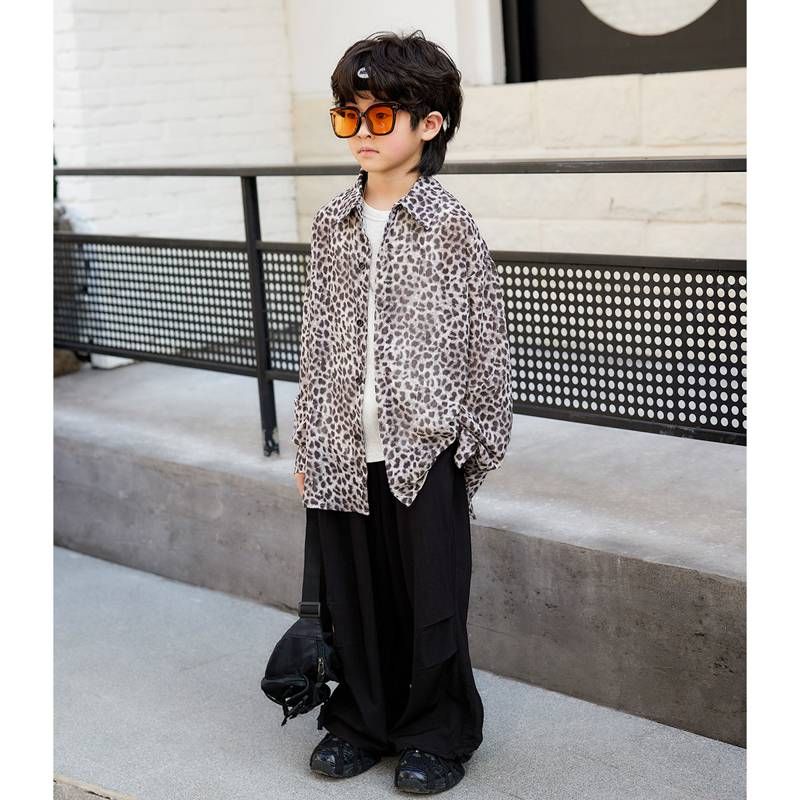Kinderkleidung Jungen Koreanische Version Leopardenmuster Hemd 2025 Frühling/Sommer Sonnenschutzkleidung_voghion.com