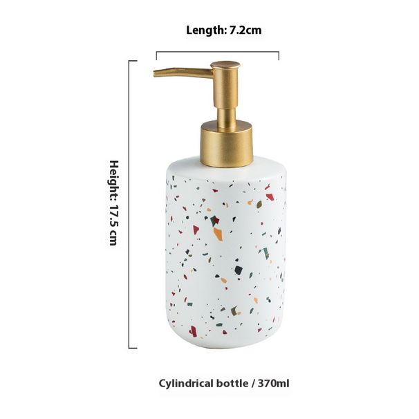 Nordic Terrazzo Ceramic Dispenser Bottle Set – Refillable Soap, Shampoo & Lotion Pump Bottles (3-Piece, Handmade Matte Glaze, Hotel & Home Decor)_voghion.com