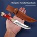 Autentico coltello da carne mongolo - Lama lavorata a mano con finiture in rame per agnello, frutta e cene all'aperto (lunghezza totale 19,8 cm, acciaio inossidabile 4Cr)_voghion.com