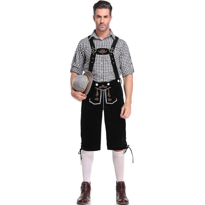 Ženska oblačila za noč čarovnic, nemški kostum za pivo, karirasti kombinezon, obleka za par, moški, dame, pustni kostumi za Oktoberfest_voghion.com