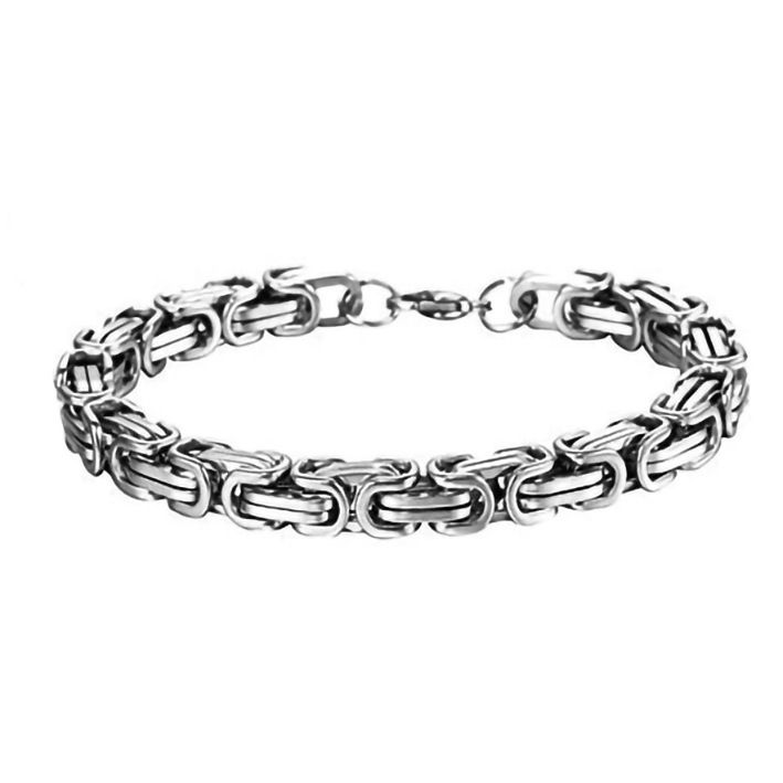 moda dominante in acciaio inossidabile fatto a mano fibbia quadrata catena imperatore multicolore collana da uomo in acciaio al titanio_voghion.com