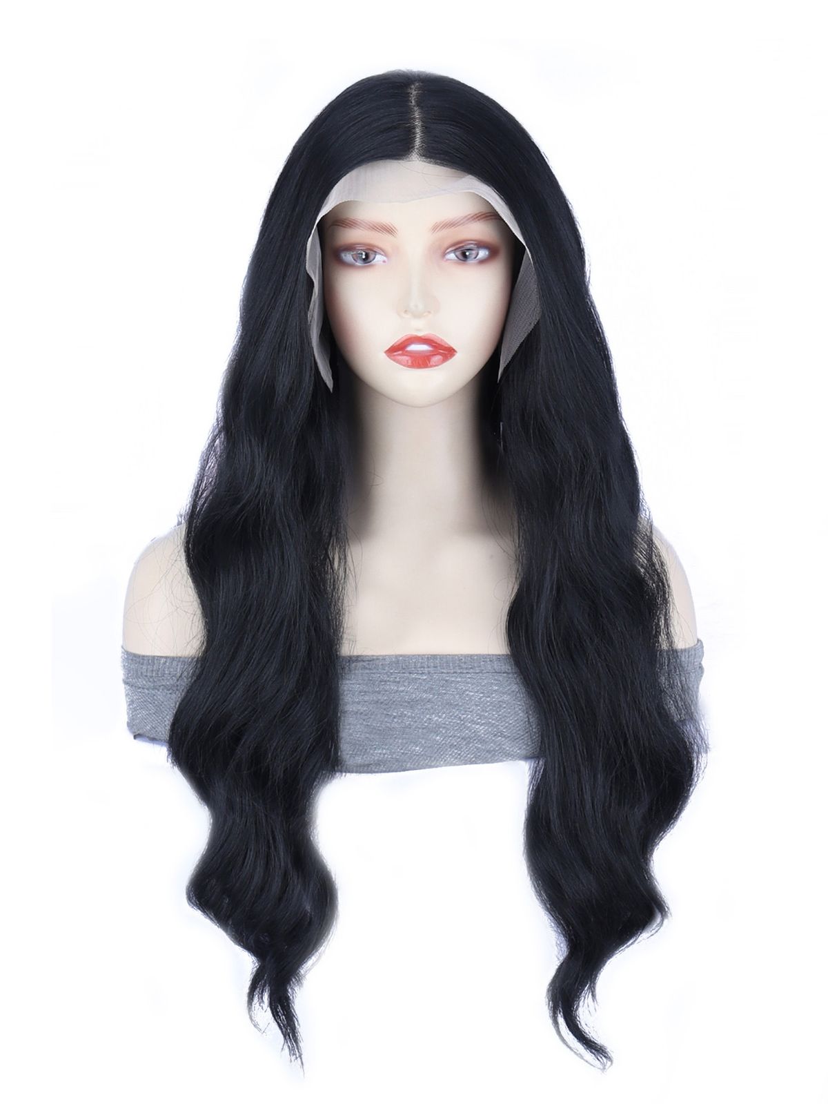 Synthetische clip-in nieuwe pruik dames 13*4 kantpruik wijnrood grote golf lang krullend kantpruik_voghion.com