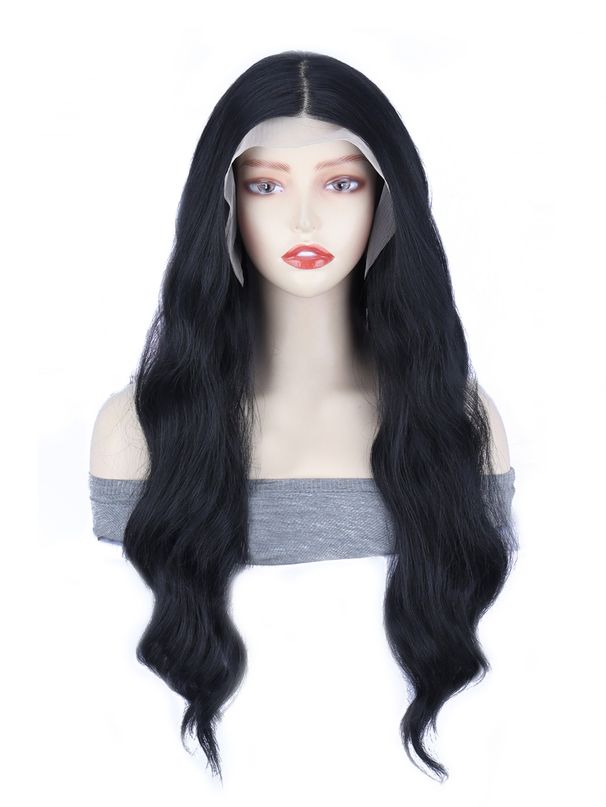 Synthetische clip-in nieuwe pruik dames 13*4 kantpruik wijnrood grote golf lang krullend kantpruik_voghion.com