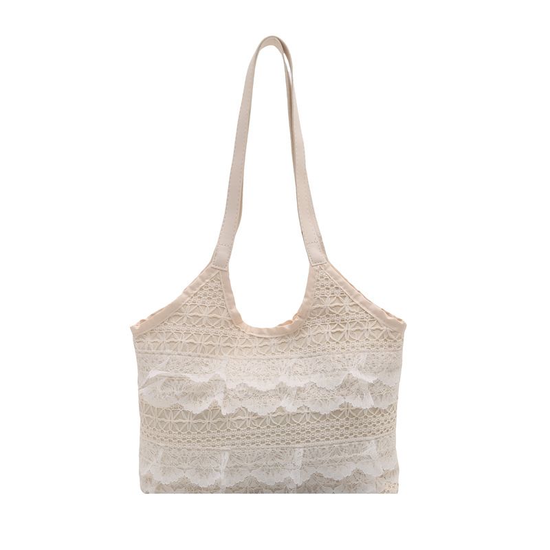 Borsa a tracolla da spiaggia con tracolla grande e capiente, elegante e casual, per donna, in pizzo, per vacanze estive, 2025_voghion.com