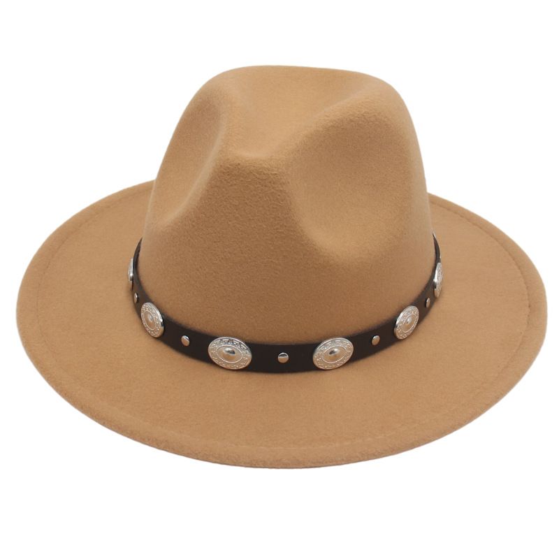 Jazz Hat Metal Disc Small Belt Accessories Men's and Women's Fedora Hat Felt Hat_voghion.com