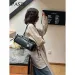 Designer Bags Strict Select High Quality Cow Leather Horizontal Bowling Tote Niche All-Purpose Leisure Kakhi Color Women_voghion.com