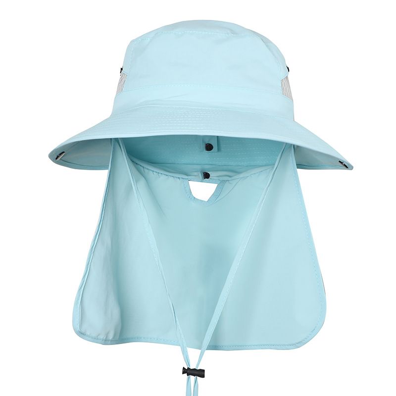 Chapéu de pescador infantil com aba de pescoço removível - Chapéu de sol respirável e dobrável para meninos e meninas, acampamento ao ar livre e atividades na praia_voghion.com