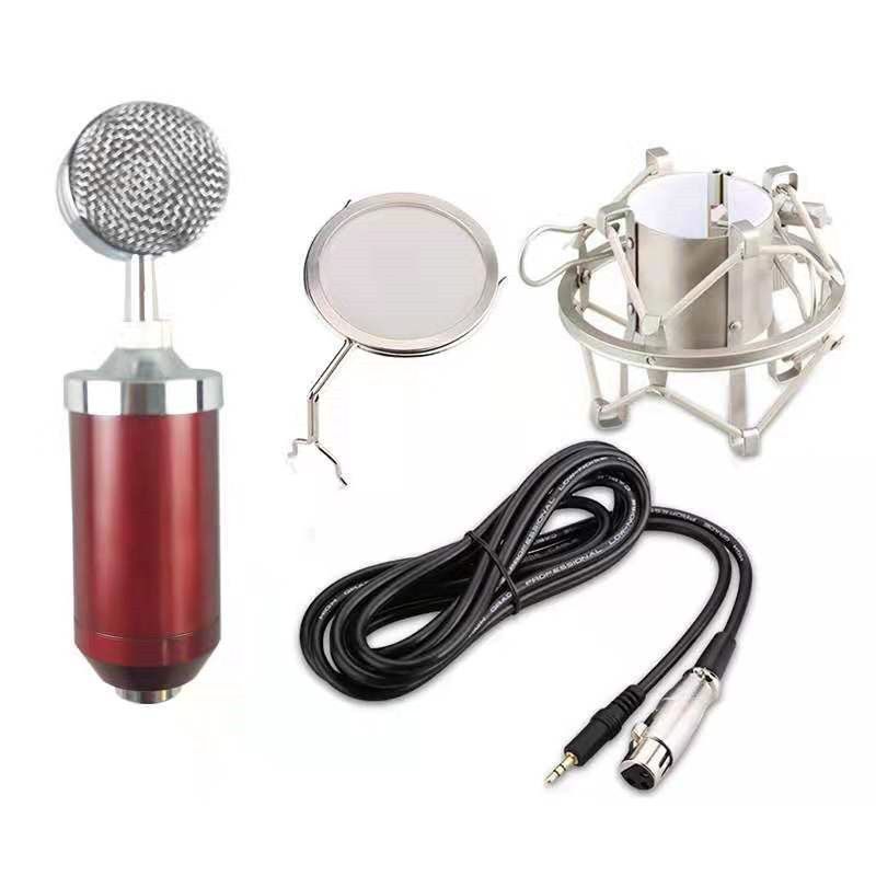 BM8000 Vintage Classic Karaoke Microphone Studio Condenser Mikrofon Mic With Pop Filter Radio Braodcasting Singing_voghion.com