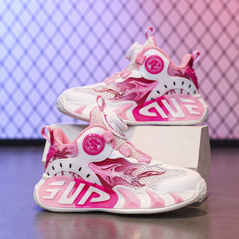 Children's Basketball Shoes, Boys' Sports Shoes With Friction Sound, Spring And Summer Girls' New Mesh Breathable And Lightweight Running Shoes_voghion.com