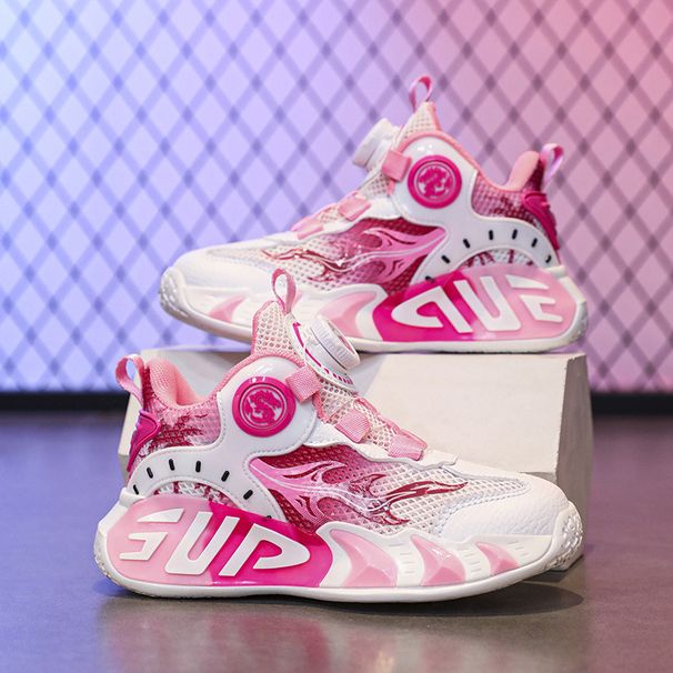 Children's Basketball Shoes, Boys' Sports Shoes With Friction Sound, Spring And Summer Girls' New Mesh Breathable And Lightweight Running Shoes_voghion.com