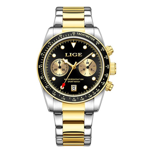 Orologio al quarzo da uomo alla moda con design ultrasottile, resistente all'acqua, lancette luminose e datario: perfetto per l'abbigliamento casual e sportivo._voghion.com