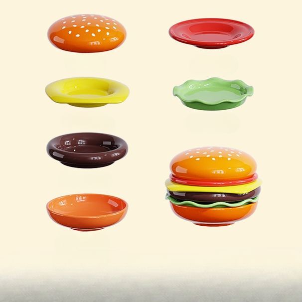 Hamburger Bowl Plate Set For Home Use, Salad Dessert Snack Exquisite And Beautiful Plates, Cute Children's Bowls_voghion.com