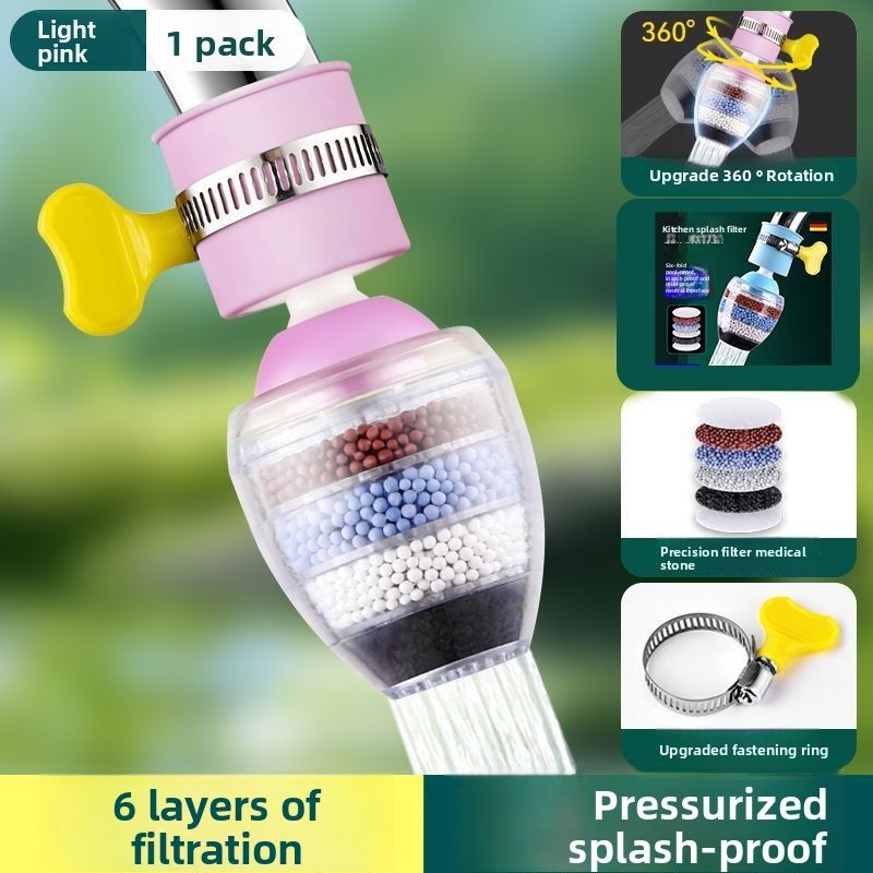 Kitchen Pressure-Boosting Universal Splash-Proof Nozzle Household Tap Water Filter Faucet_voghion.com