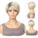 Kerrysis Women's Light Brown Synthetic Short Wig With Side Part - Heat Resistant Fiber, Natural Look For Daily & Party Wear (OB#, Gray)_voghion.com