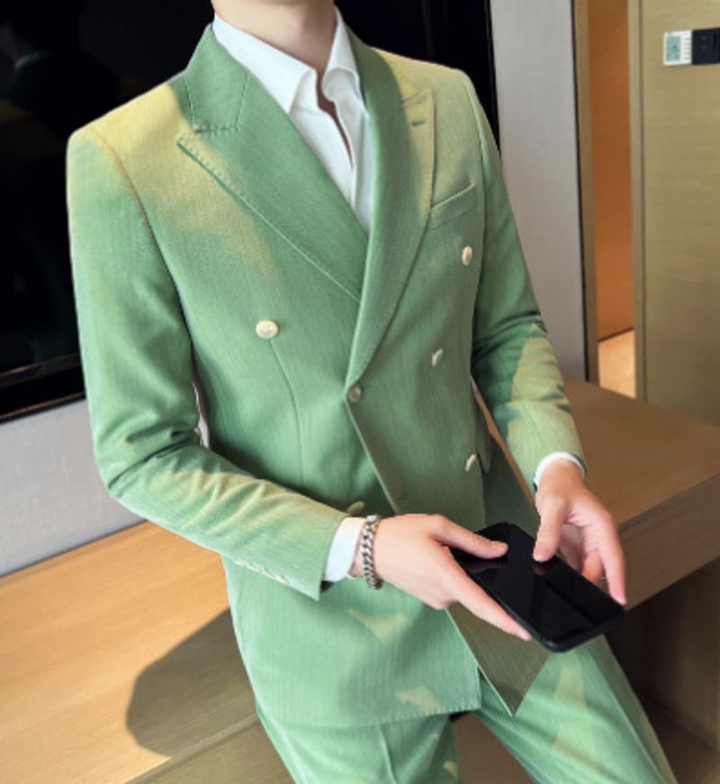 Terno masculino de negócios casual de duas peças terno de padrinho de casamento terno de banquete_voghion.com