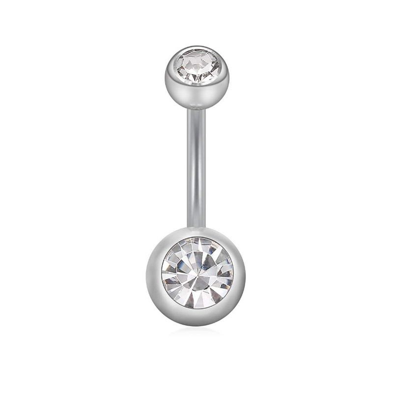 Gioielli per piercing all'ombelico con doppio diamante, placcatura sotto vuoto in acciaio inossidabile di base per e-commerce transfrontaliero_voghion.com