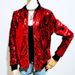 Women's Christmas sequin jacket plus size loose sequin baseball jacket Set of_voghion.com