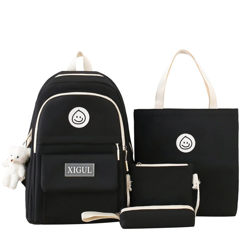 Damentaschen Neue vierteilige Tasche, passend zum Campus-Stil, süßer Unisex-Studentenrucksack, leichter und lässiger Rucksack mit großer Kapazität_voghion.com
