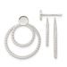 Sterling Silver W/2 Circle Jackets Button Post Earrings_voghion.com