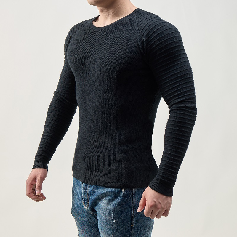 Maglione girocollo a maniche lunghe con tendenza alla moda da uomo autunno e inverno_voghion.com